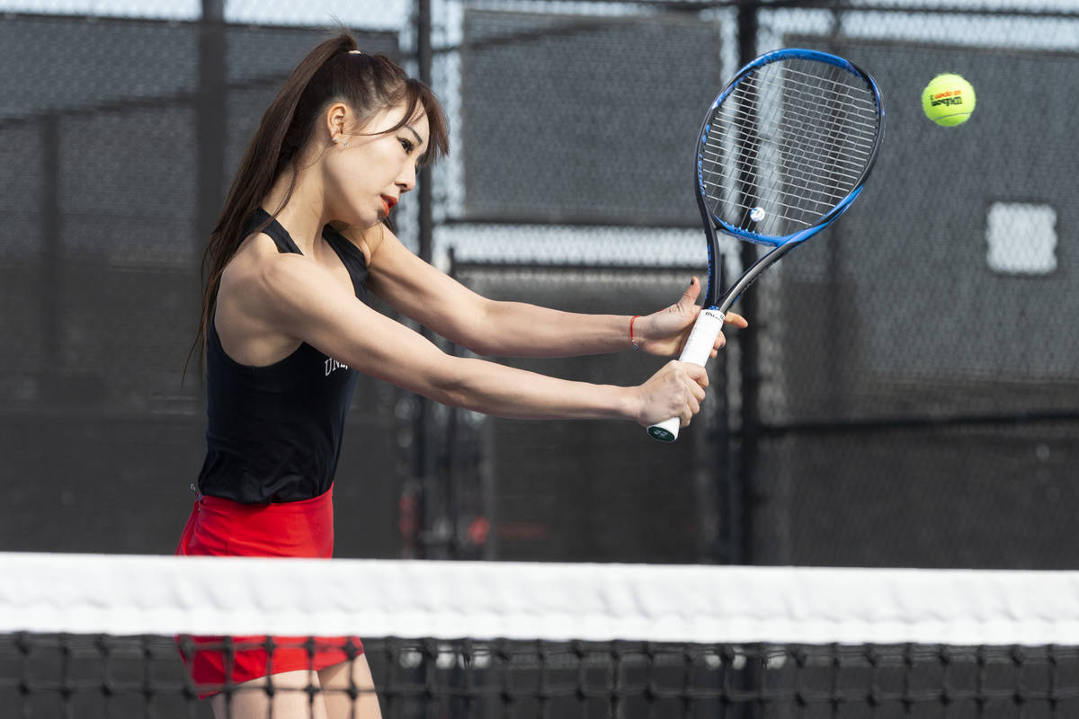 UNLV women's tennis player Samantha Li was 11-4 when the season was ended because of the corona ...