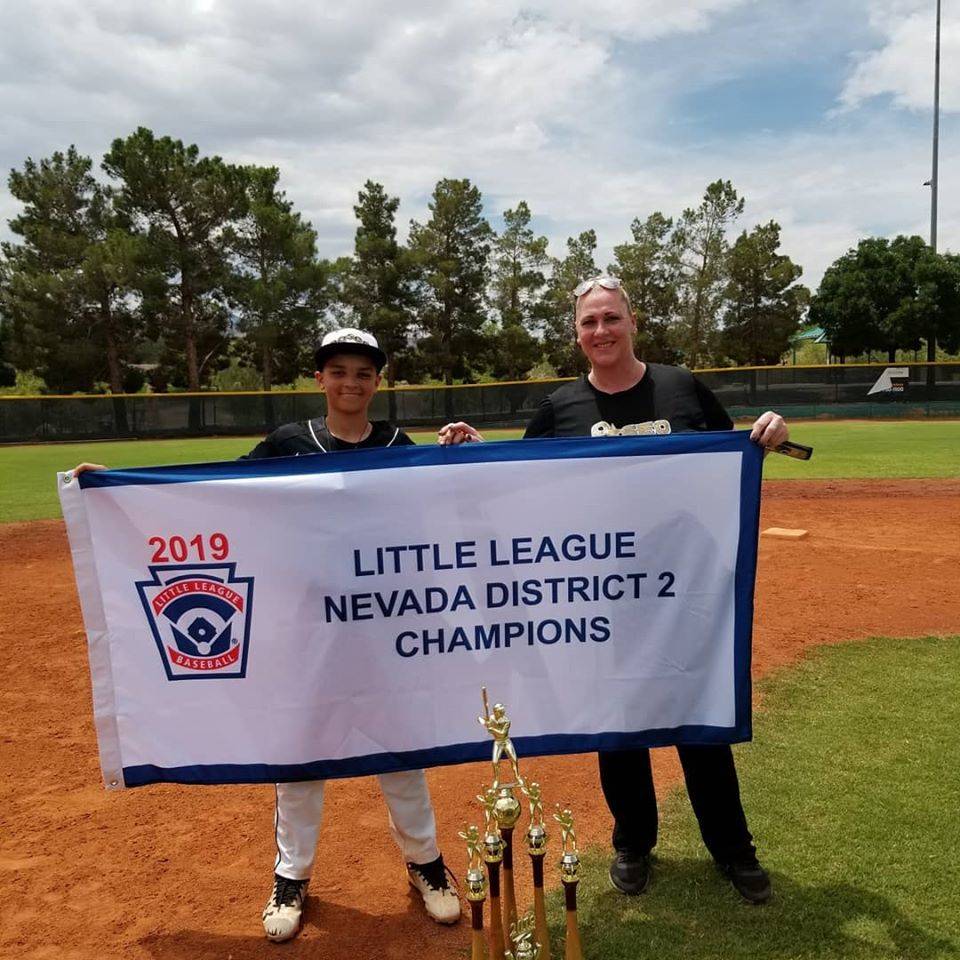 Lori Harrigan and son Shawn, left. Shawn played for the 2019 state champion Henderson Paseo Ver ...