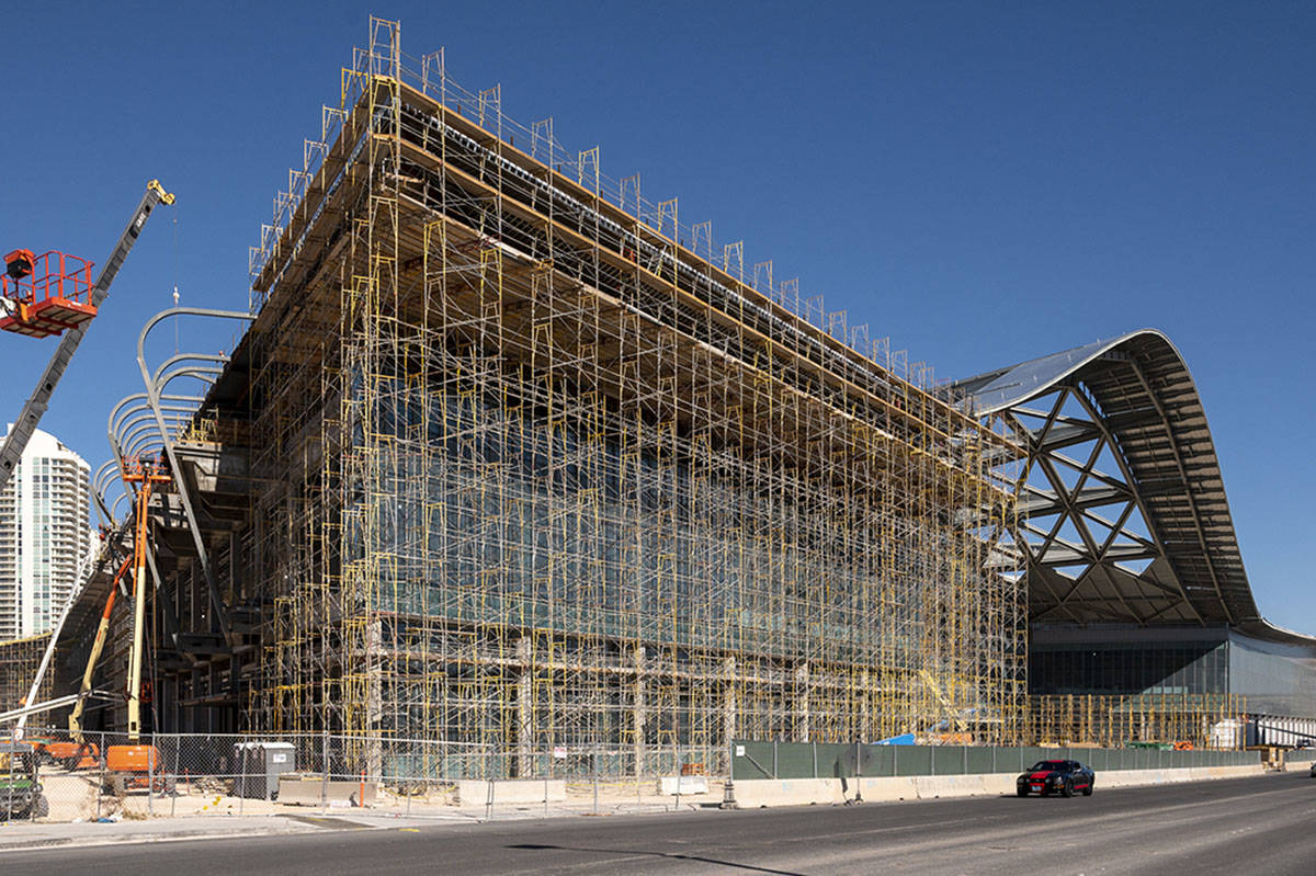 The grand entry of the West Hall is seen in this looking northeast along Convention Center Dri ...