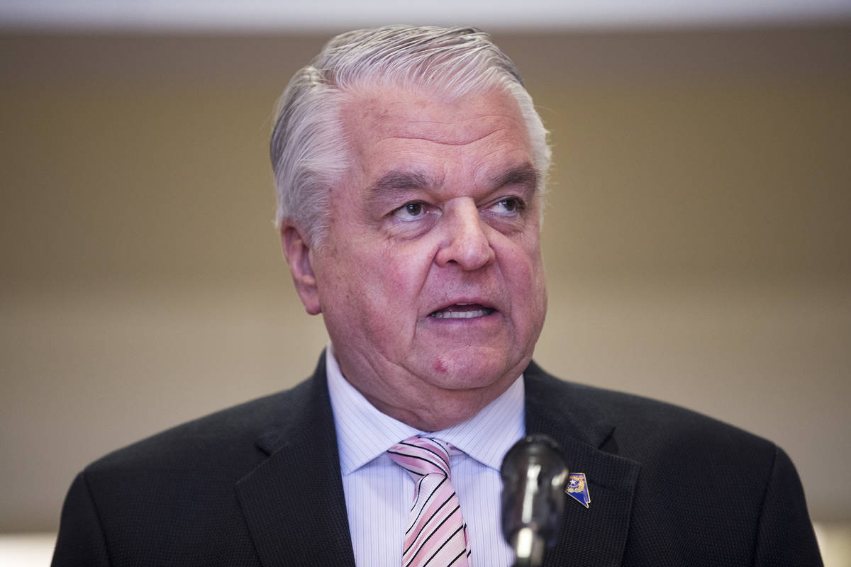 Gov. Steve Sisolak discusses measures to help the public with housing stability amid the COVID- ...