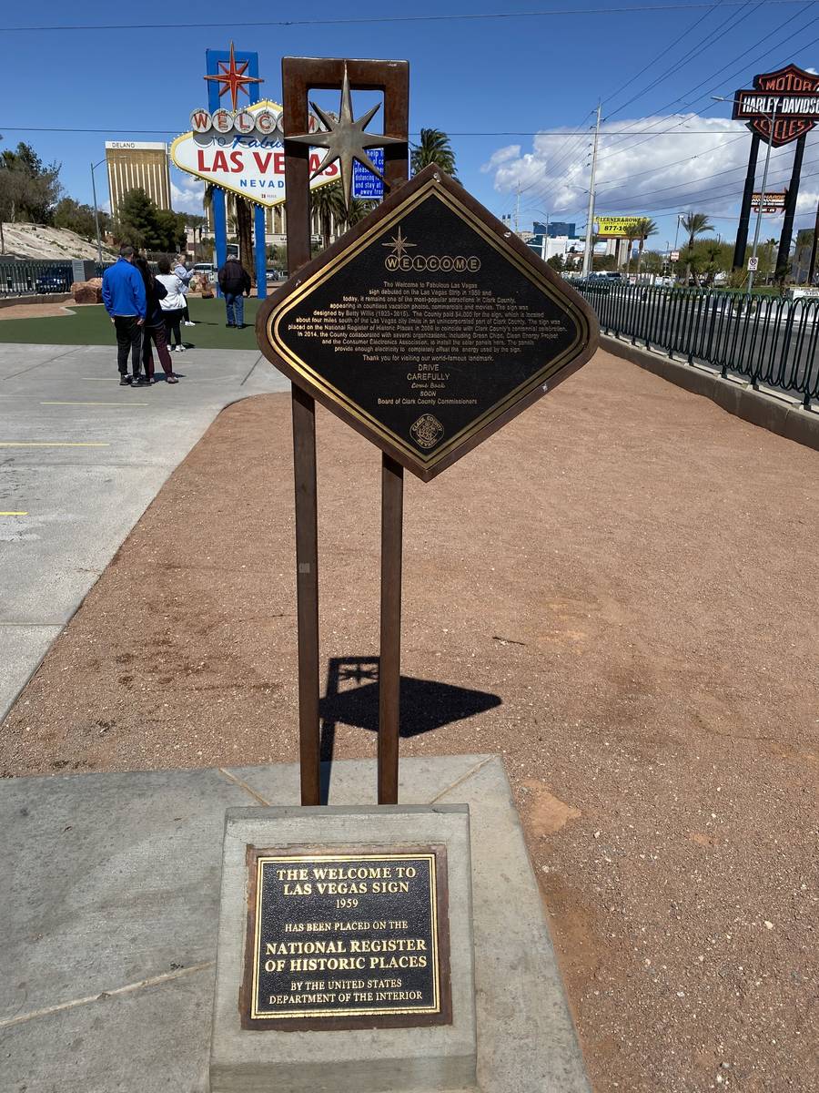 The famous Welcome to Fabulous Las Vegas sign is shown on Friday, March 27, 2020. (John Katsilo ...