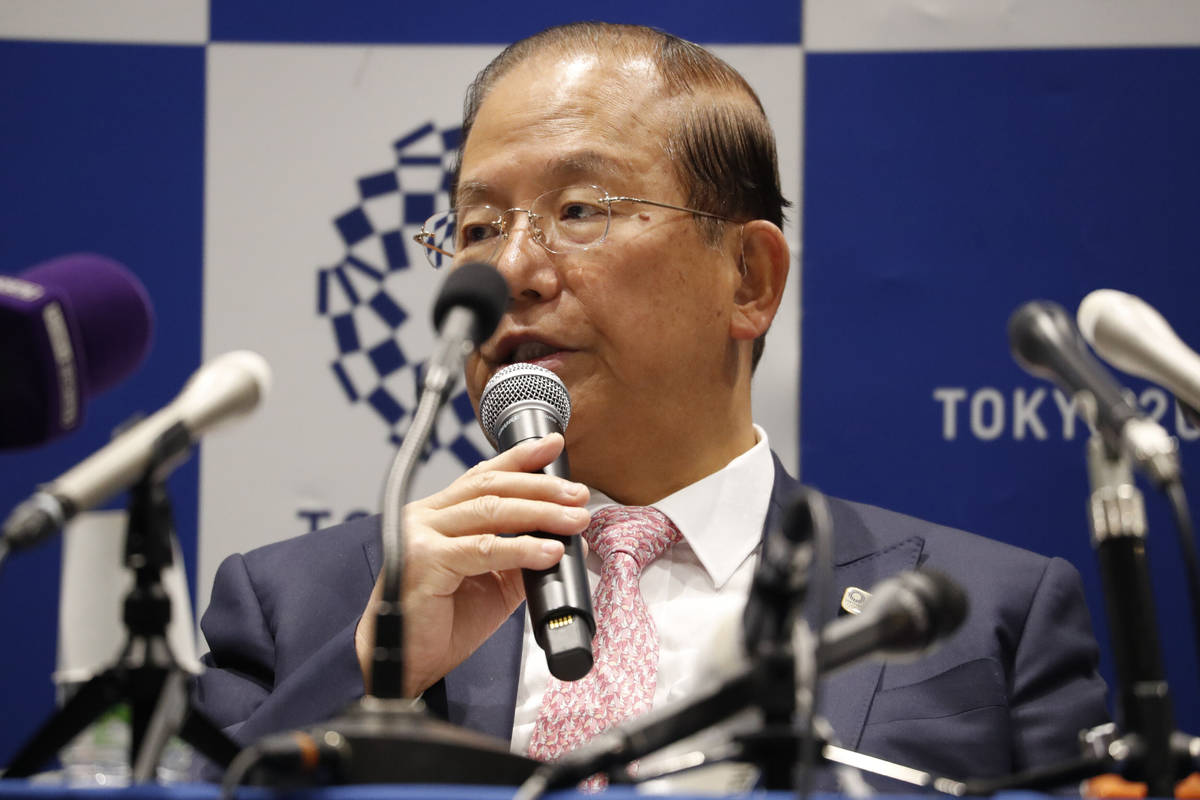 Tokyo 2020 Organizing Committee CEO Toshiro Muto speaks during a news conference after a Tokyo ...