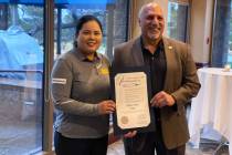 LPGA Tour player of the decade Inbee Park accepts the "Inbee Park Day" proclamation from Las Ve ...