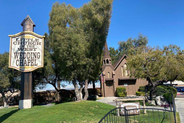 The Little Church of the West on the Las Vegas Strip is shown on Monday, March 30, 2020. (John ...