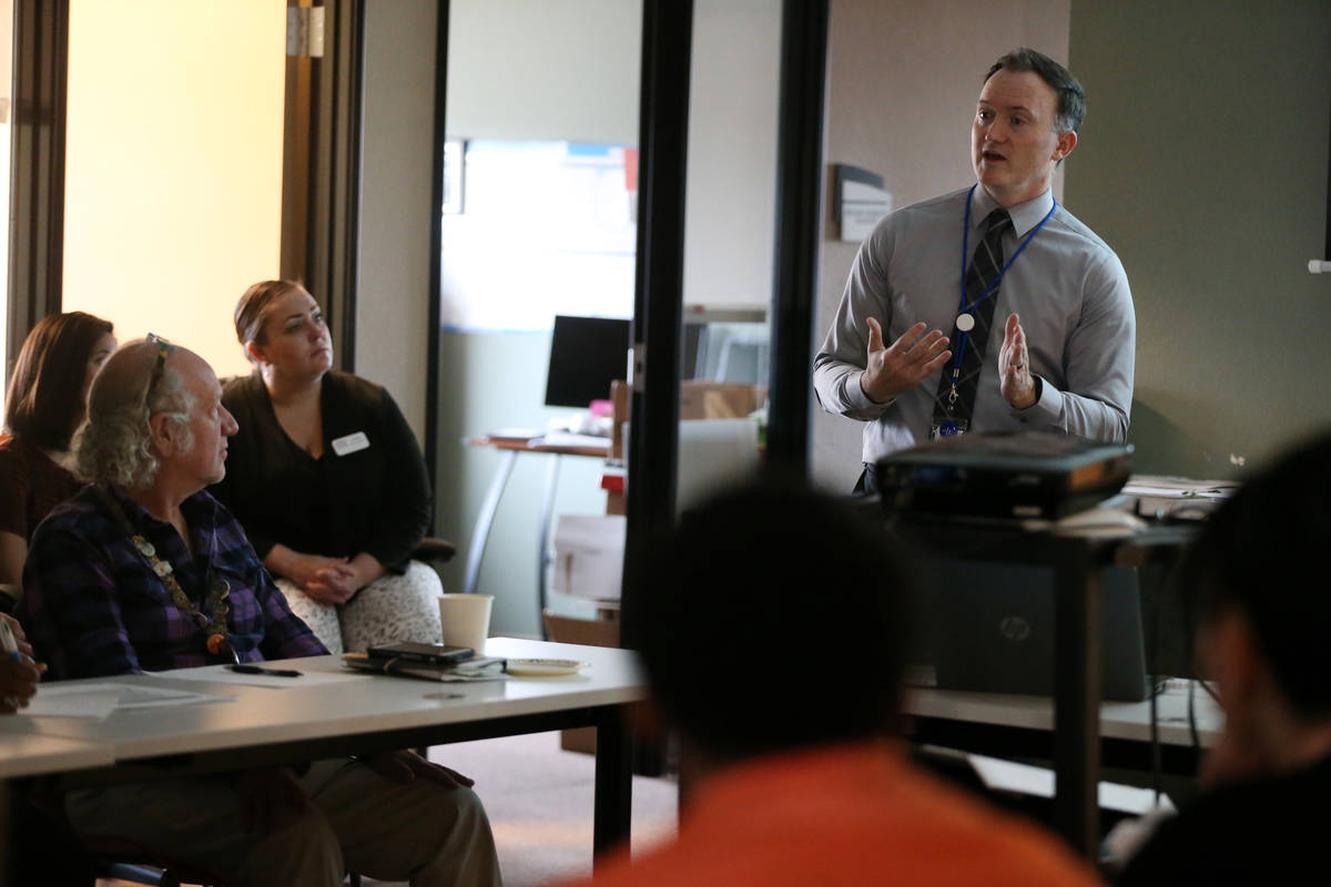 Dr. Chad Kingsley, regional trauma coordinator for the Southern Nevada Health District, speaks ...