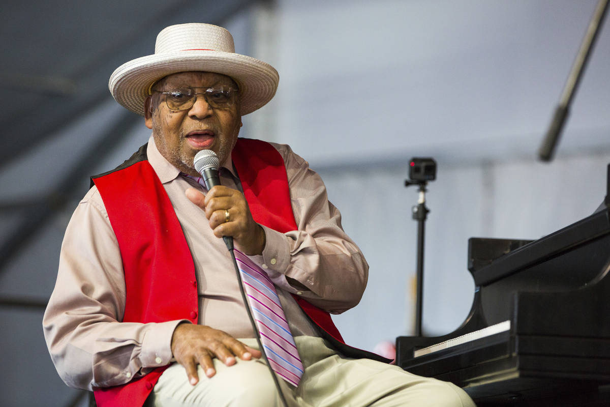 FILE - This April 28, 2019 file photo shows Ellis Marsalis during the New Orleans Jazz & He ...
