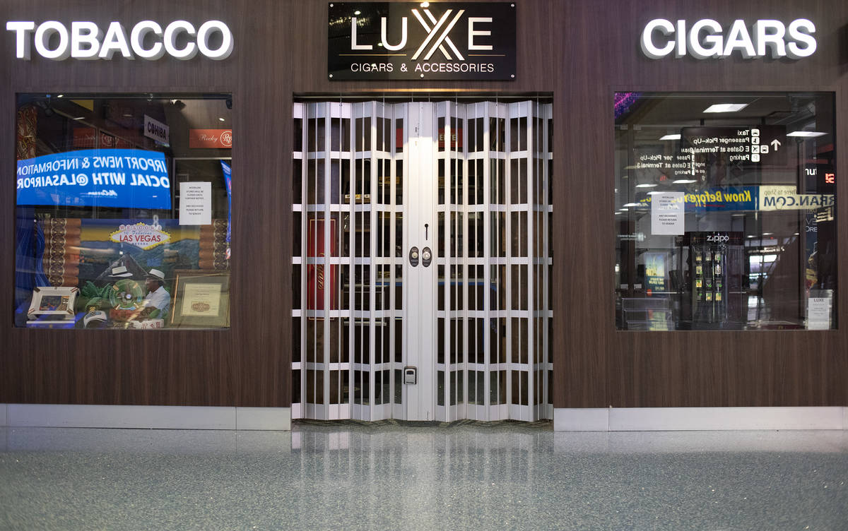 Luxe Cigars & Accessories is closed at McCarran International Airport on Wednesday, April 1 ...
