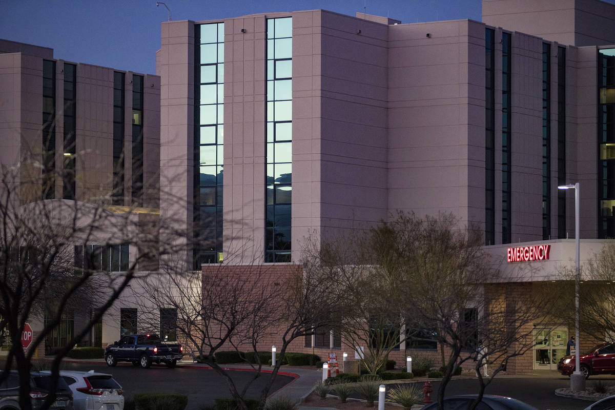 Mountain View Hospital in Las Vegas, Wednesday, April 1, 2020. The National Nurses United Union ...