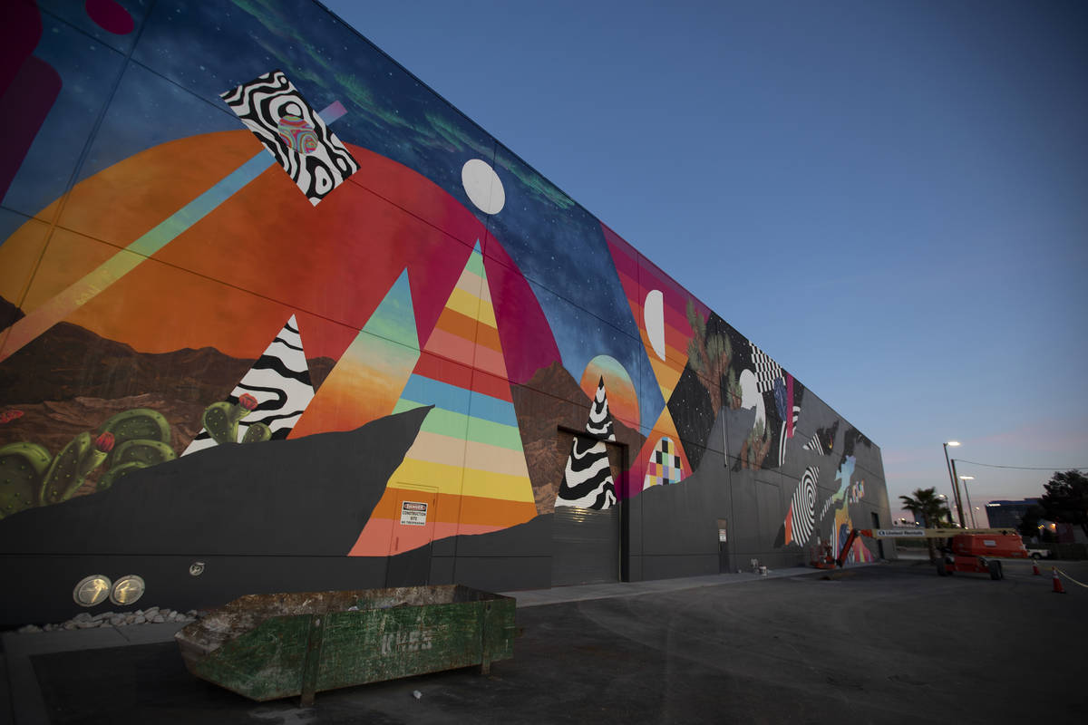 Eric Vozzola working on his mural at Area 15, Las Vegas, NV. ( Kate Russell, Courtesy of Meow ...