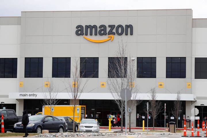 The Amazon DTW1 fulfillment center is shown in Romulus, Mich., Wednesday, April 1, 2020. Employ ...
