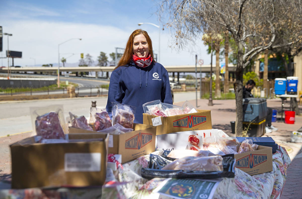 Jessica Gordon of Chef's Warehouse, poses for a portrait by items being offered to the public o ...