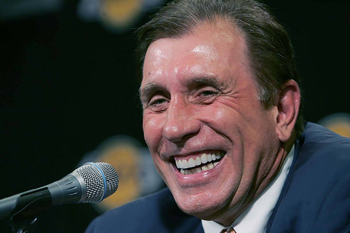 In this July 10, 2004 file photo, Two-time NBA champion Rudy Tomjanovich answers questions at a ...