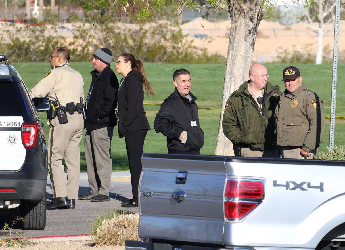 Las Vegas homicide detectives were investigating a report of a body at Silverado Ranch Park on ...