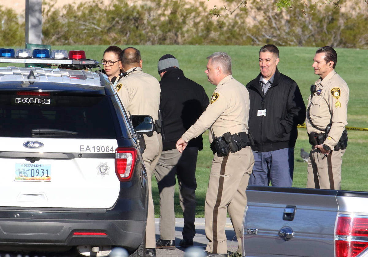 Las Vegas homicide detectives were investigating a report of a body at Silverado Ranch Park on ...