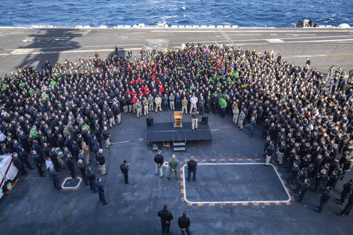 In this Dec. 15, 2019, photo U.S.Navy Capt. Brett Crozier, commanding officer of the aircraft c ...