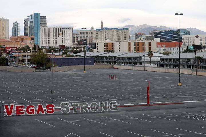 Clouds begin to cover the Las Vegas Valley seen from the Thomas & Mack Center in Las Vegas ...