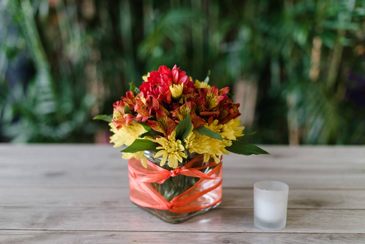 A vase of fresh flowers adds color to desks, dining tables and kitchen counters. (Rose Shack)