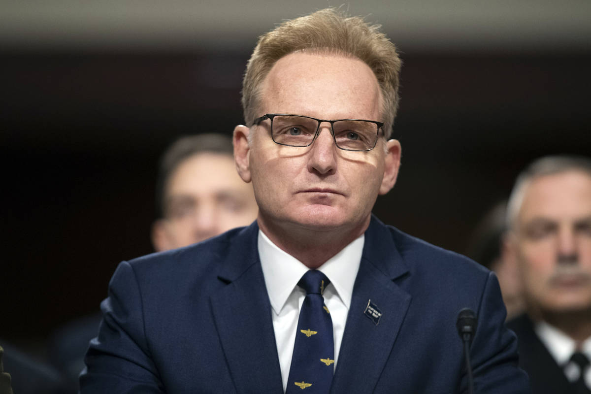 FILE - In this Dec. 3, 2019, file photo, acting Navy Secretary Thomas Modly testifies during a ...