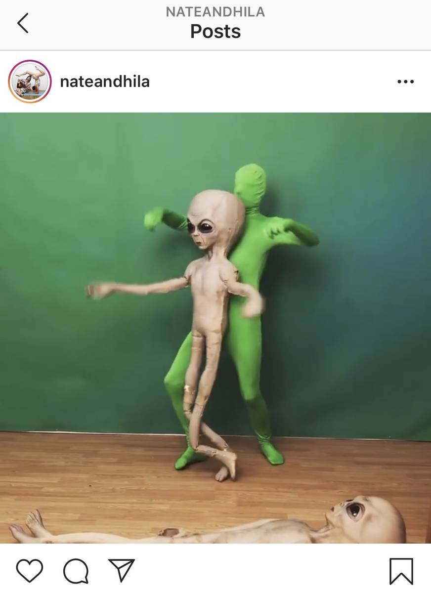 An Instagram photo of Nate and HIla working on its Hilly and Nilly quarantine video for Area15 ...