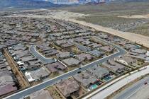 Aerial view of Summerlin homes near the end of Far Hills Avenue in Summerlin on Monday, March 2 ...