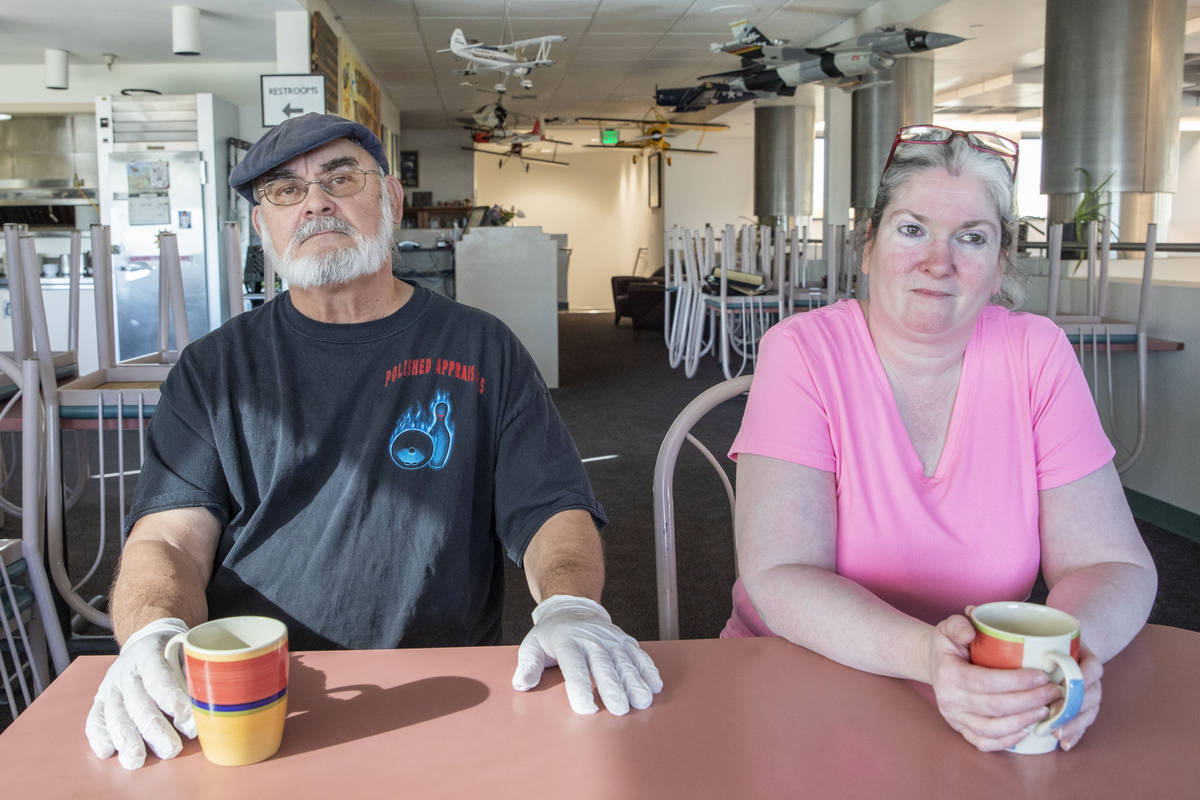 Sunshine & Tailwinds Cafe owners Stephen Maynard, left, and Tara Gilbert, are photographed ...