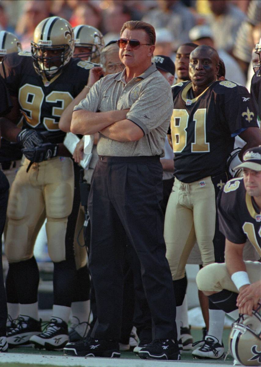 Coach Mike Ditka returns to the sidelines as he leads the New Orleans Saints against the Tennes ...