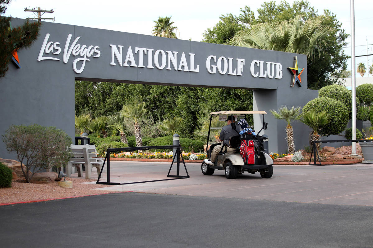 Timothy Metcalf of Las Vegas prepares for a round at Las Vegas National Golf Club Wednesday, Ap ...