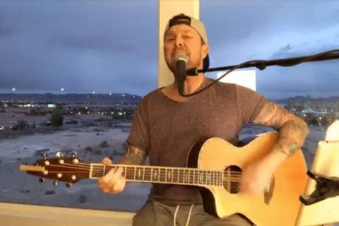 Justin Carder performs a "quarantunes" session on Facebook Live on March 19, 2020. (J ...