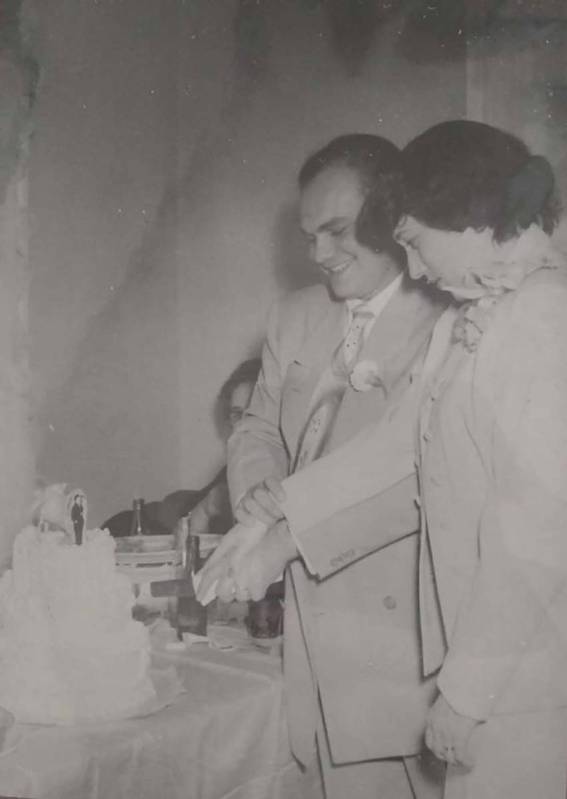 A photo of WWII Army veteran Edward Turken and his wife, Eva, at their wedding on June 18, 1950 ...