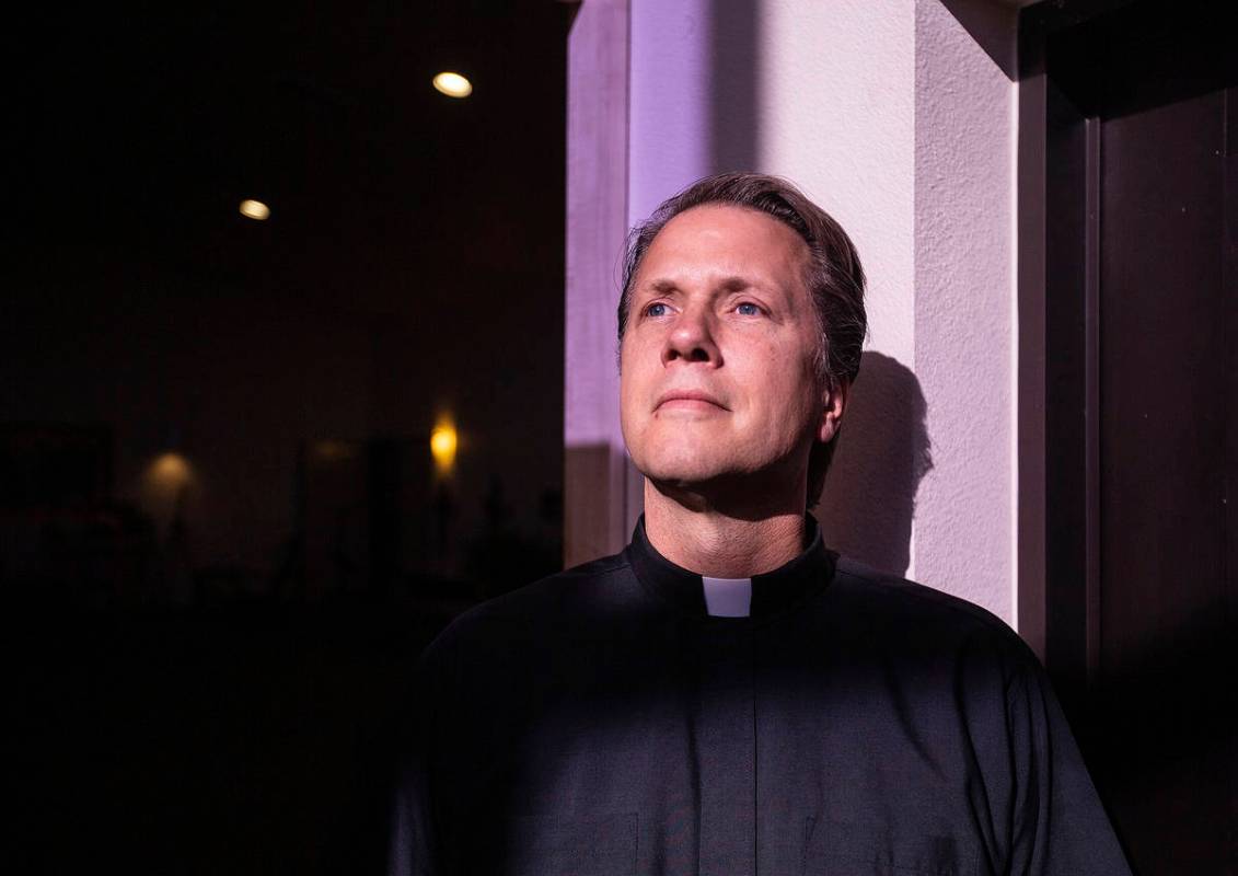 Pastor Paul Block at New Song Church on Tuesday, April 7, 2020, in Henderson. (Benjamin Hager/ ...