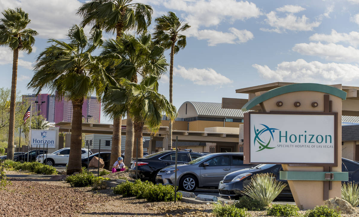 The Horizon Specialty Hospital, right, and the Horizon Health and Rehab which has 38 coronaviru ...