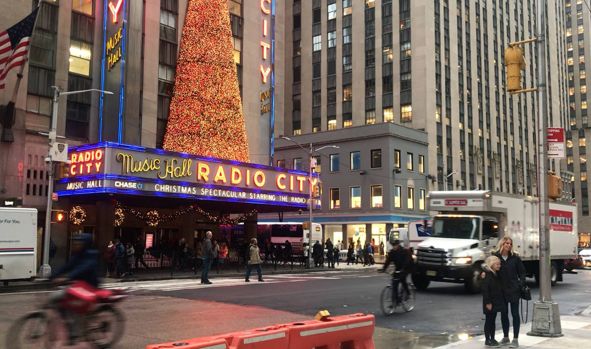 Radio City Music Hall, where the NFL held their draft for over 50 years, as seen from 6th Avenu ...