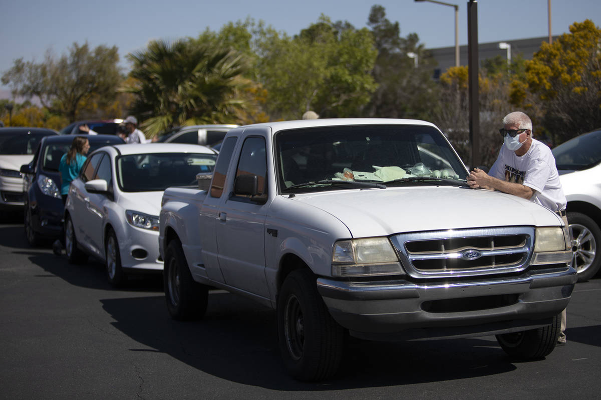 Ron Dicocco, of Las Vegas, waits for COVID-19 antibody testing outside PAM Speciality Hospital ...