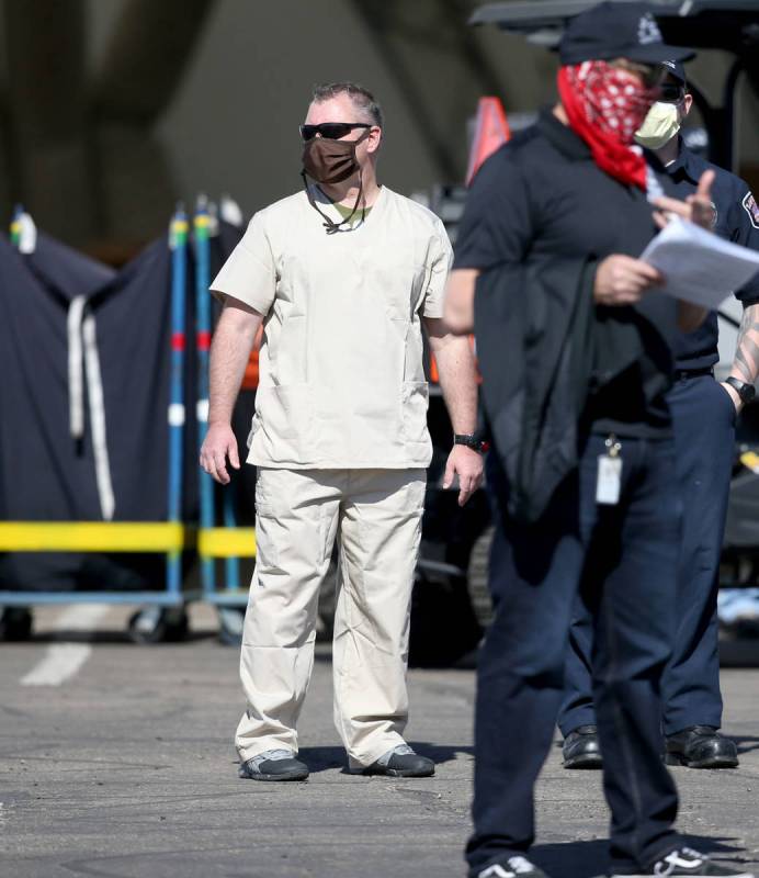 Medical Director Dr. Marc Ogriofa prepares to give a tour of the Cashman Isolation-Quarantine C ...