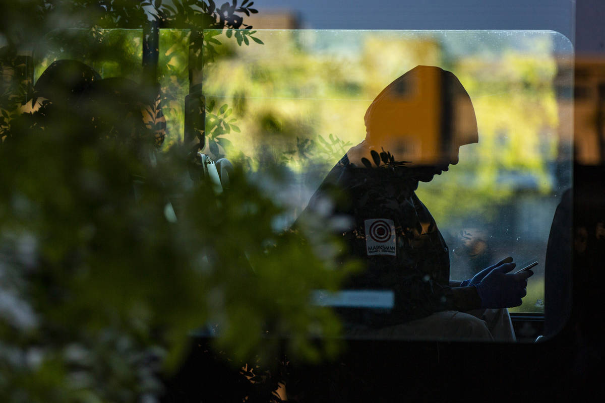 Passengers wait to depart on a Route 109 Regional Transportation Commission bus at the RTC Bonn ...