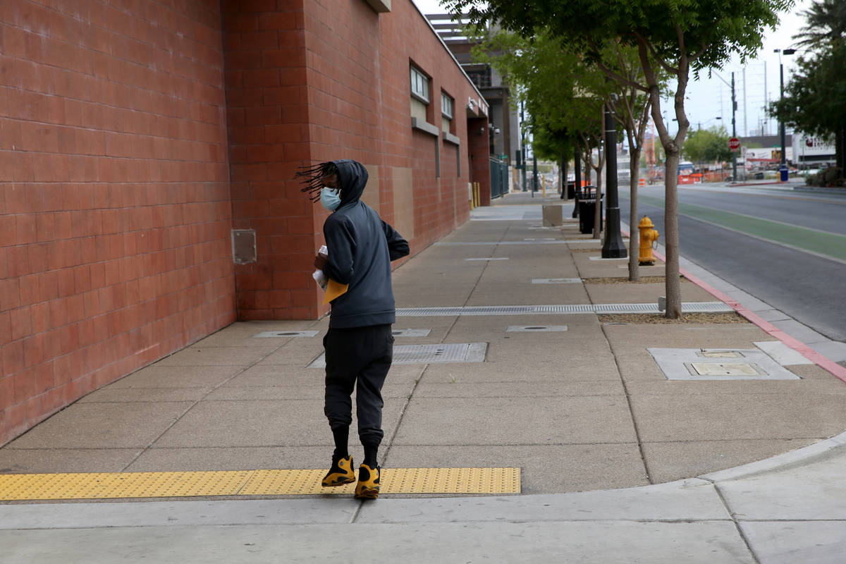 Terry Whitehead, 21, is released from the Clark County Detention Center in downtown Las Vegas o ...