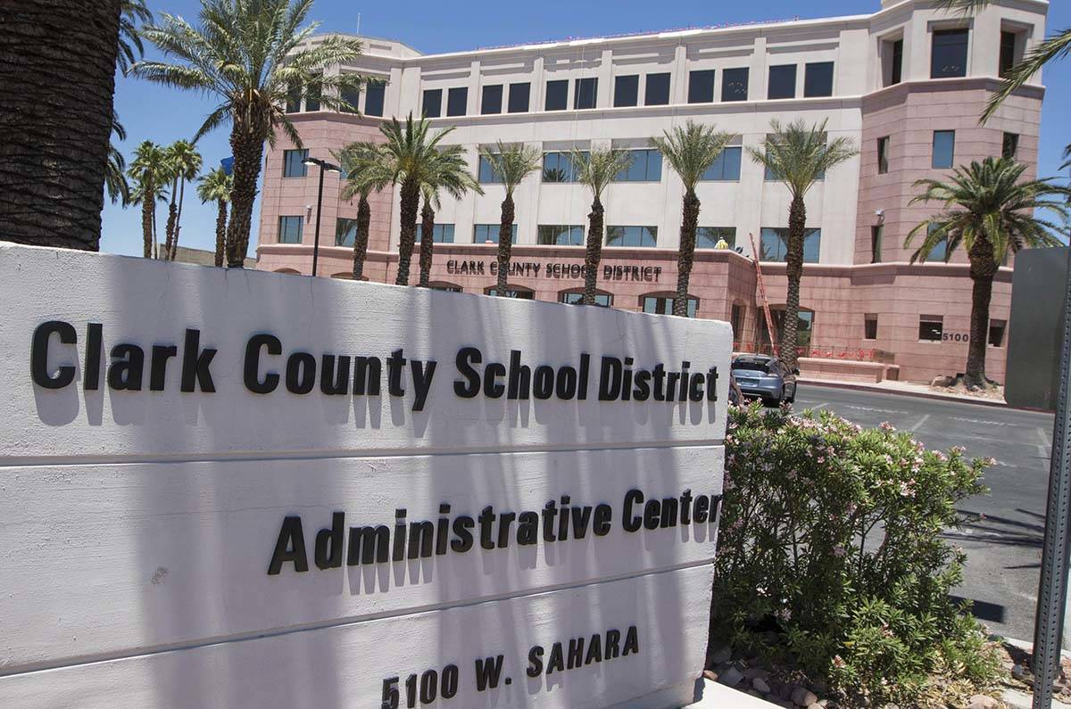 Clark County School District administration building at 5100 W. Sahara Ave. in Las Vegas. (Las ...