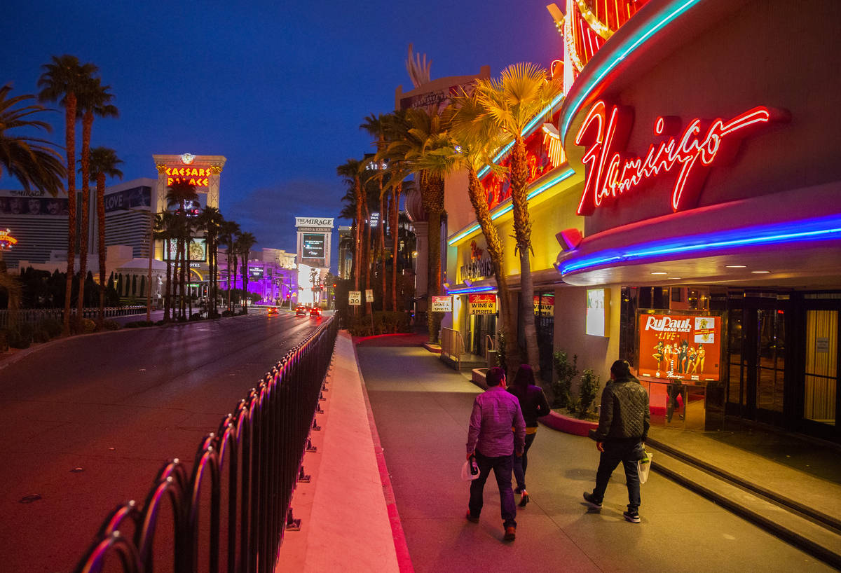 The Las Vegas Strip is largely empty after Gov. Steve Sisolak ordered a mandatory shutdown of m ...