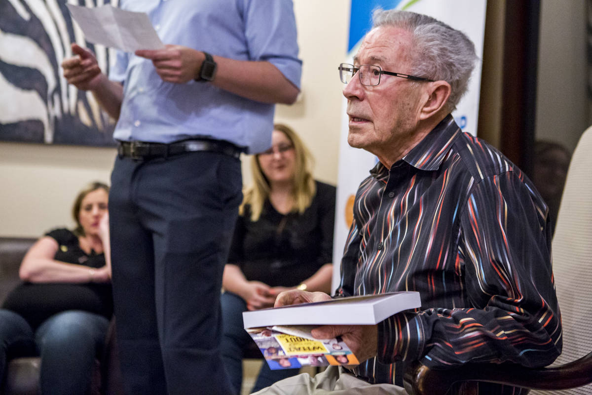 Ben Lesser, a 91-year-old Holocaust survivor, speaks at a Yom HaShoah, or Holocaust Rememberenc ...