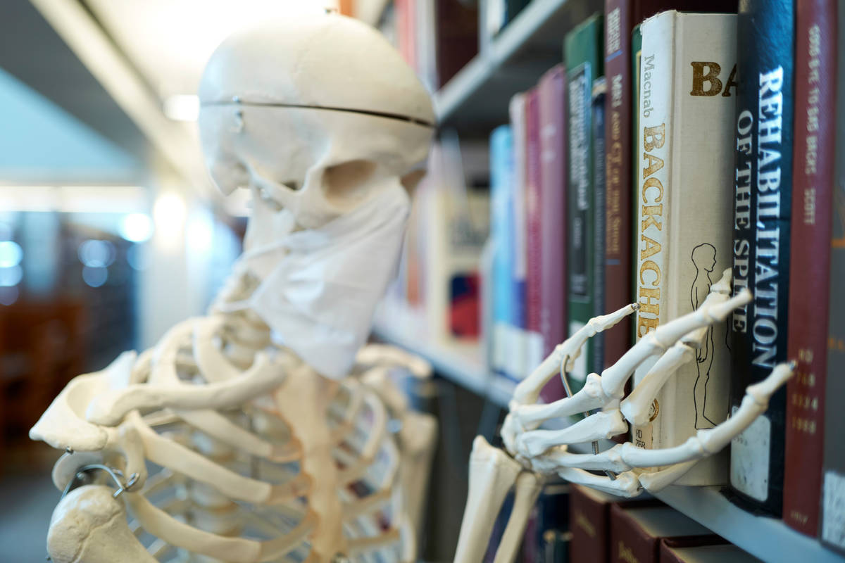 Taking a spin through the stacks. (Aaron Mayes/UNLV Special Collections)