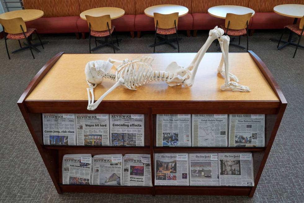 Someone found a place to nap in the library. (Aaron Mayes/UNLV Special Collections)