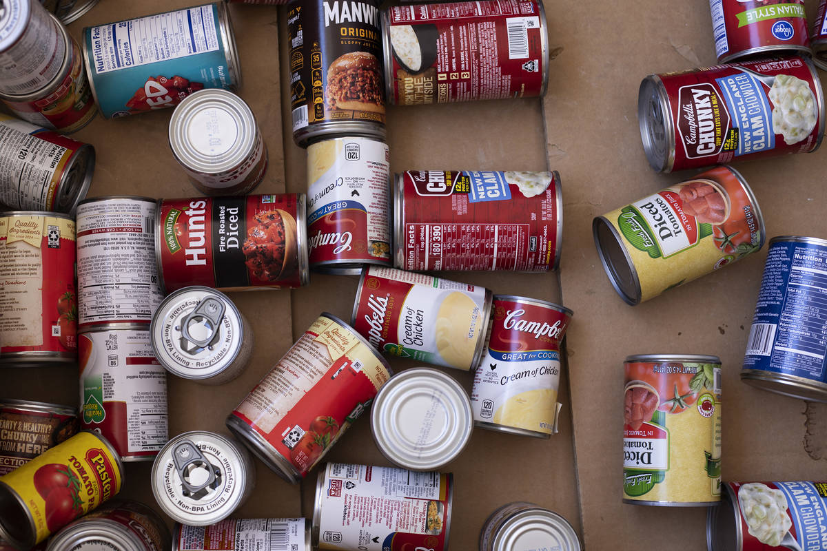 Canned foods were some of the donated items during the Las Vegas Council of the Boy Scouts' "no ...