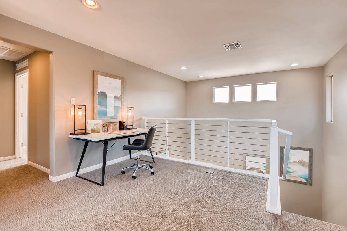 The Del Mar floor plan of Bixby Creek by Woodside Homes embodies a tidy, minimalist vibe. (Summ ...