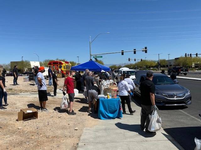 The “Chefs 4 Vegas” initiative provided food to more than 200 families on Wednesday. (Chefs ...