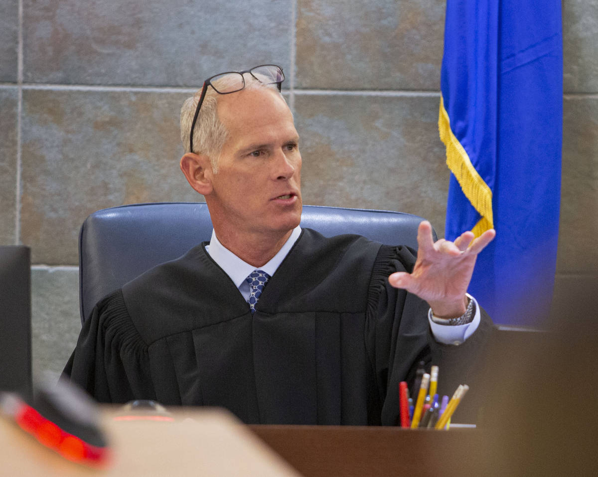 District Judge Douglas Herndon presides over a hearing at the Regional Justice Center in Las Ve ...
