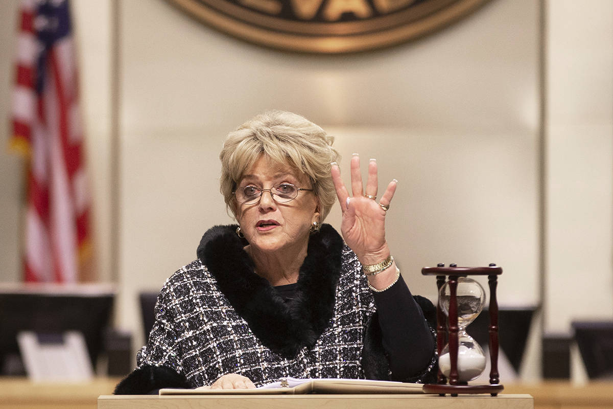 Las Vegas Mayor Carolyn Goodman delivers the annual State of the City address at City Hall Coun ...