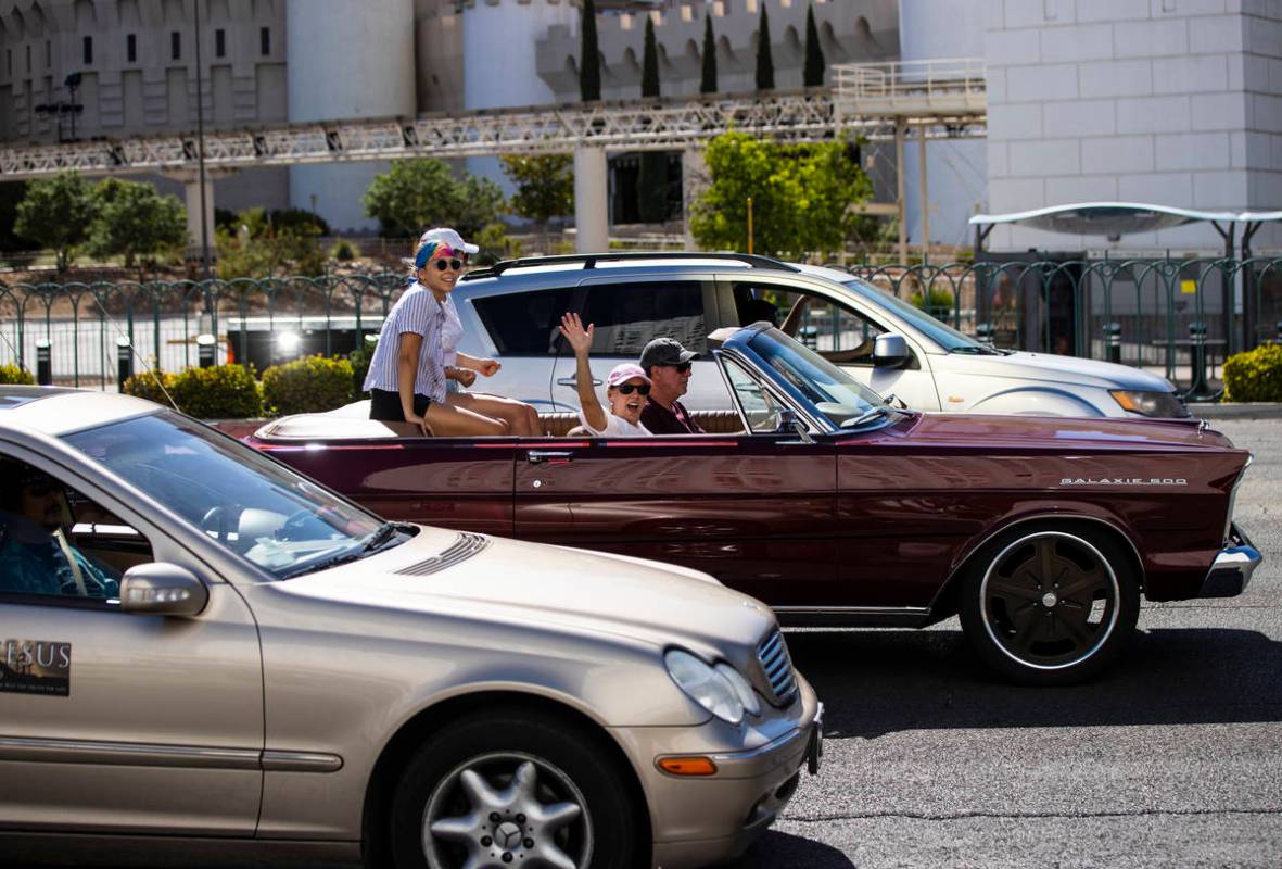 People participate in a "caravan" protest led by Wayne Allyn Root, not pictured, alon ...