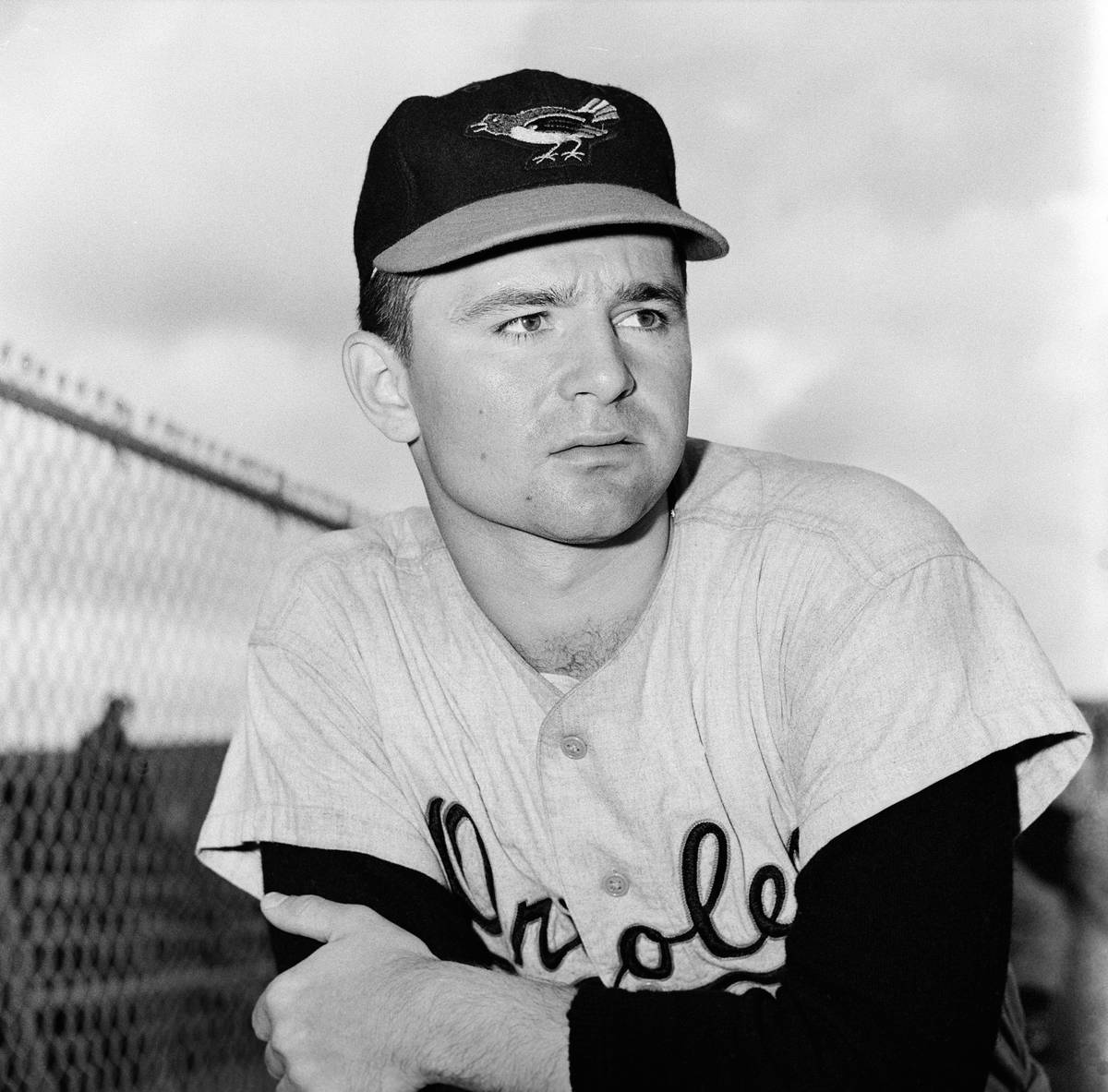 This is a 1959 file photo showing Baltimore Orioles minor league pitcher Steve Dalkowski posed ...