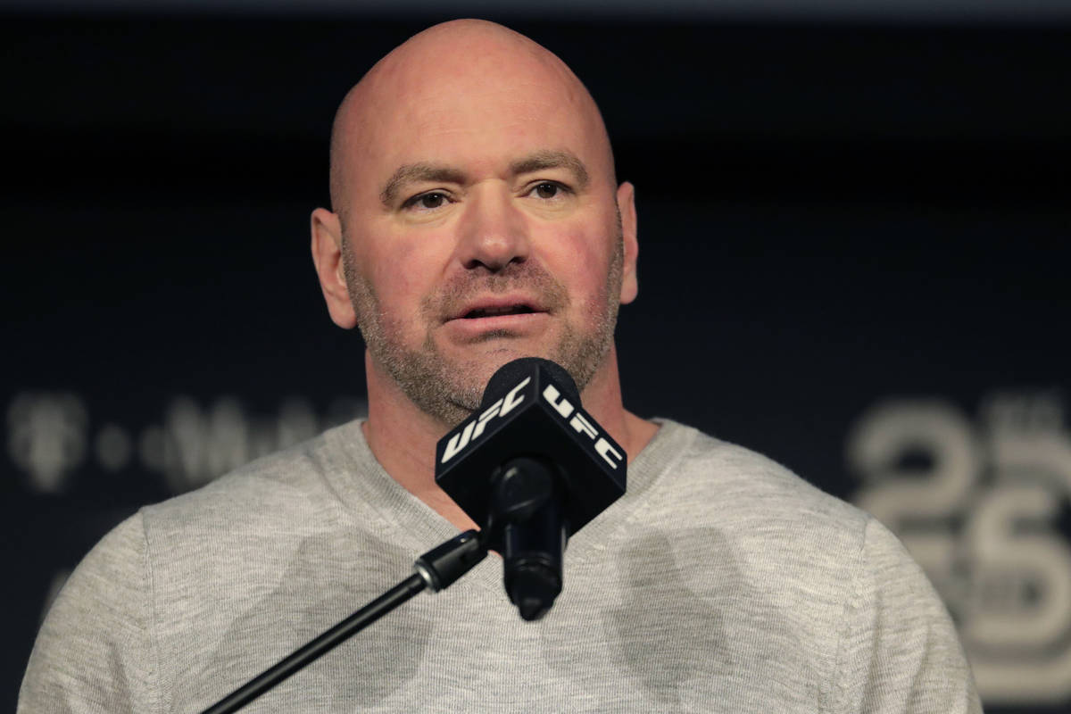 FILE - In this Nov. 2, 2018, file photo, UFC president Dana White speaks at a press conference ...
