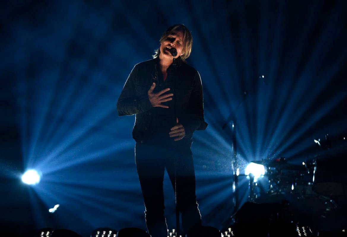 Keith Urban performs "Burden" at the 54th annual Academy of Country Music Awards at the MGM Gra ...